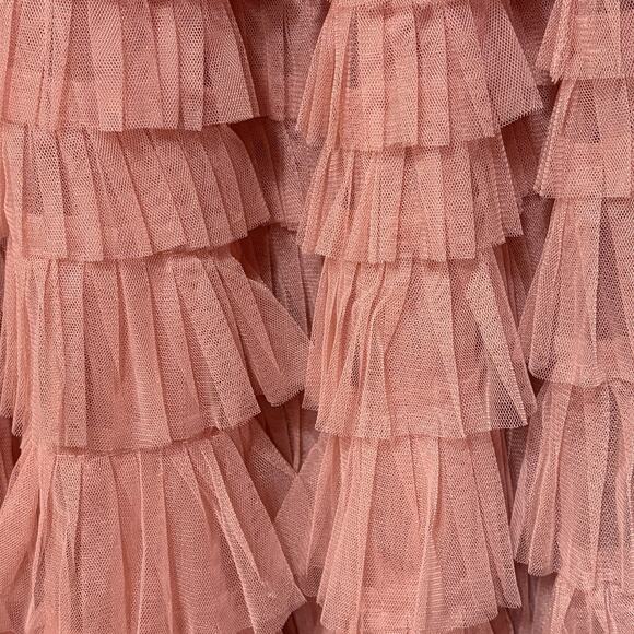 Free People Intimately Return Of The Ruffle Maxi Sheer Skirt Size M Rose Tiered - Picture 3 of 14